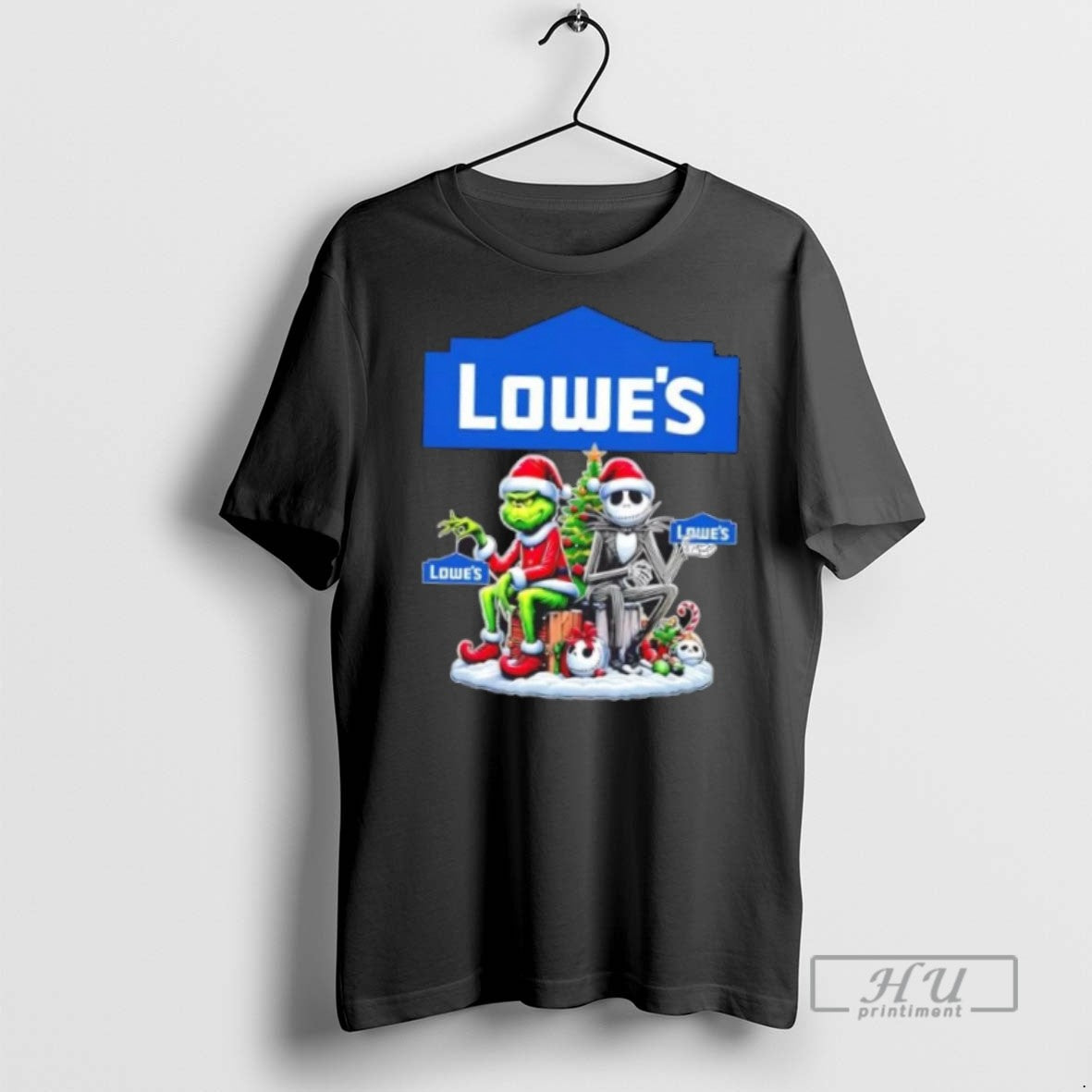 Limited Edition Lowes X Grinch And Jack Skellington Unwilling Friends Merry Christmas Graphic