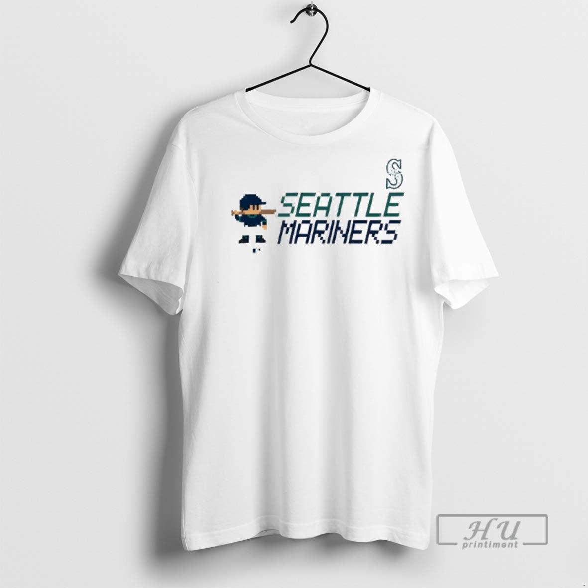 Limited Edition Mariners Team 8 Bit Baseball Graphic Tee Shirt Sweatshirt Hoodies