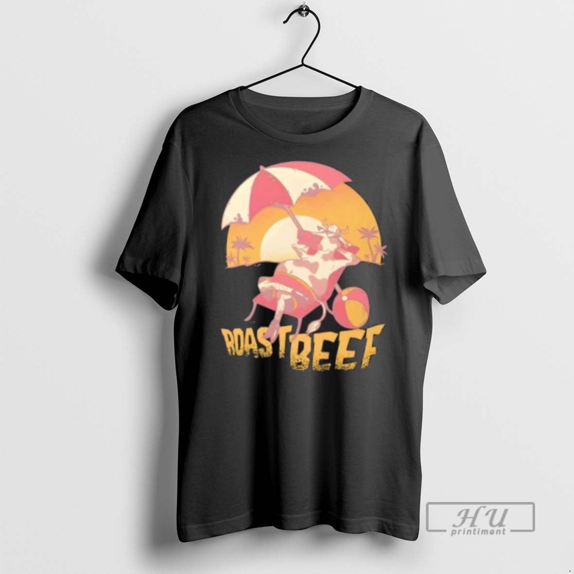 Limited Edition Roastbeef Cow Beach Cartoon Graphic Tee Shirt Sweatshirt Hoodies
