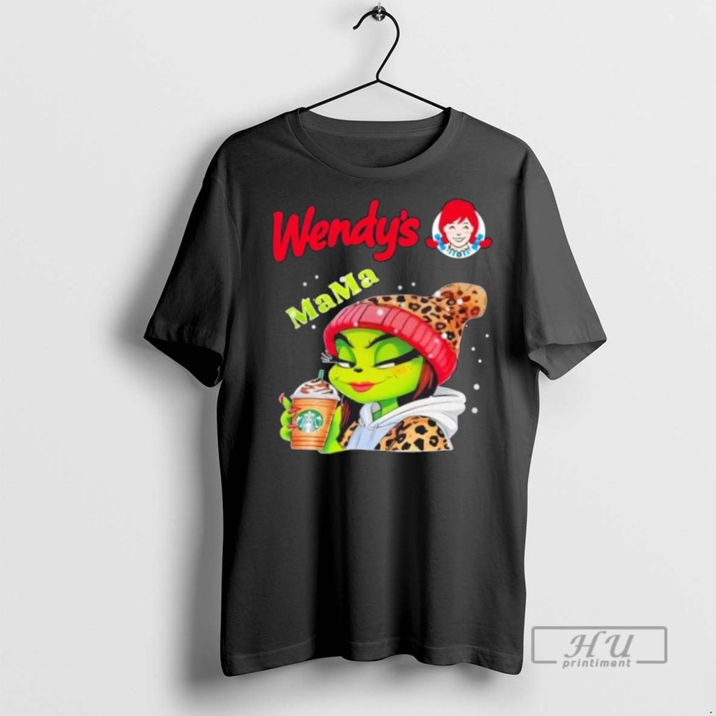 Limited Edition Wendys X Grinch Mama Christmas Graphic Tee Shirt Sweatshirt Hoodies