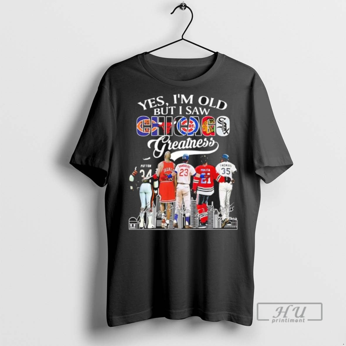 Limited Edition Yes Im Old But I Saw Greatness Chicago Sports Legends Skyline Graphic Tee