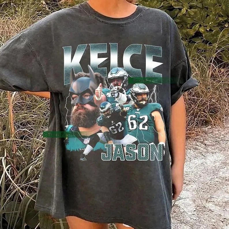 Limited Jason Kelce Vintage 90s Graphic Shirt, Jason Kelce Vintage Bootleg Tee Hoodie, Sweatshirt | UrbanDripWear.com
