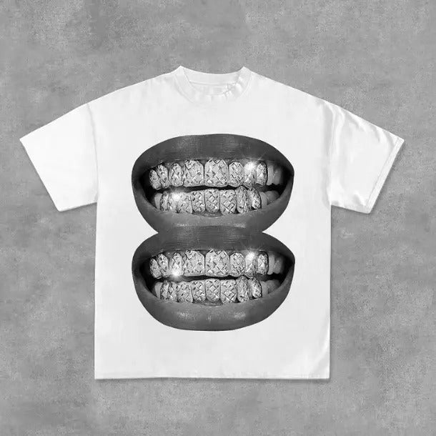 Lip Graphic Print Fashion Cotton T-Shirt, Y2k, Unisex T-Shirt, Gift For Men Women Womenswear Menswear Top Streetwear...