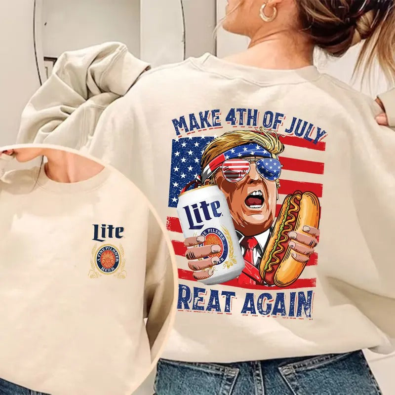 Lite Trump Make 4th of July Great Again Shirt, Sweatshirt, Hoodie | UrbanDripWear.com