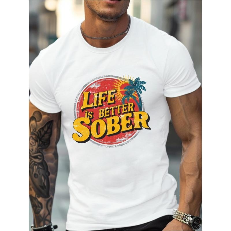 Live more sober Cotton men's T-shirt comfortable fit Made in USA Hoodie, Sweatshirt | UrbanDripWear.com