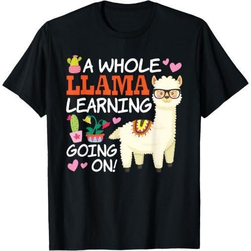 Llama Learning T Shirt Teachers Students Alpaca Lovers Gift T-Shirt Made in USA Hoodie, Sweatshirt | UrbanDripWear.com