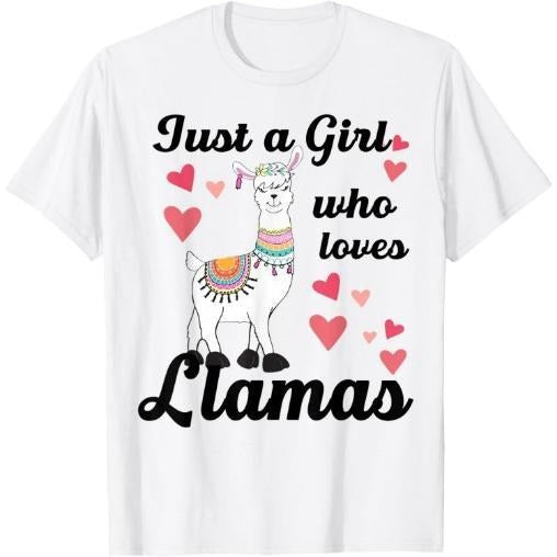 Llama-Shirt Girl Who Love Llamas Cute Men Gift T-Shirt Made in USA Hoodie, Sweatshirt | UrbanDripWear.com