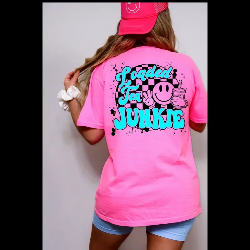 Loaded Tea Junkie Teal Tshirt Casual Comfort Hoodie, Sweatshirt | UrbanDripWear.com