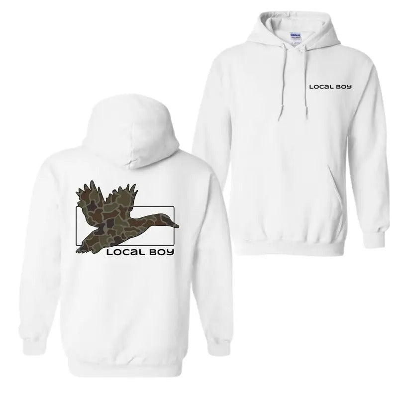 Local Boy Hunting Duck 2 Sides Unisex Hoodie - Sweater - T-shirt Sweatshirt | UrbanDripWear.com