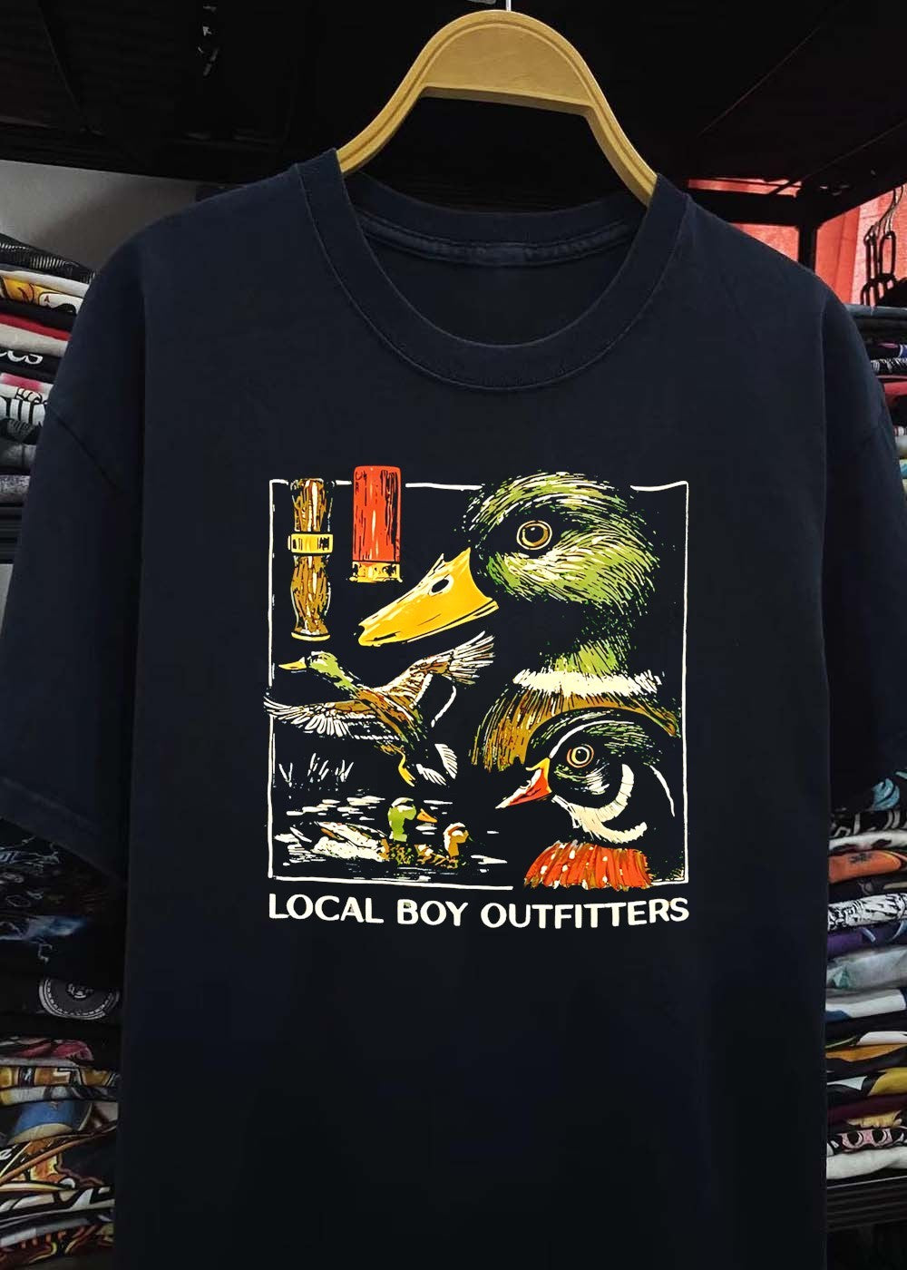 Local Boy Outfitters Mallard Duck Hunter Fishing T-Shirt
