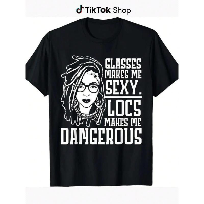 Locs Make Me Dangerous Afro Hairstyle Black American African Mens Summer Casual T-Shirt, Comfortable