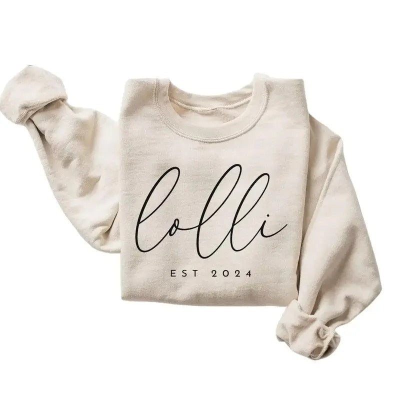 Lolli Est Sweatshirt Gift for Grandma Mothers Day Shirt, Hoodie 2024 Unisex Womenswear Pullover | UrbanDripWear.com