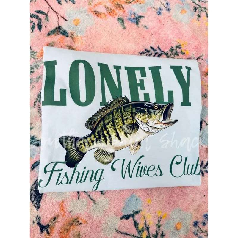 Lonely Fishing Wives T shirt  | Light Blue comfort colors T shirt Hoodie, Sweatshirt | UrbanDripWear.com