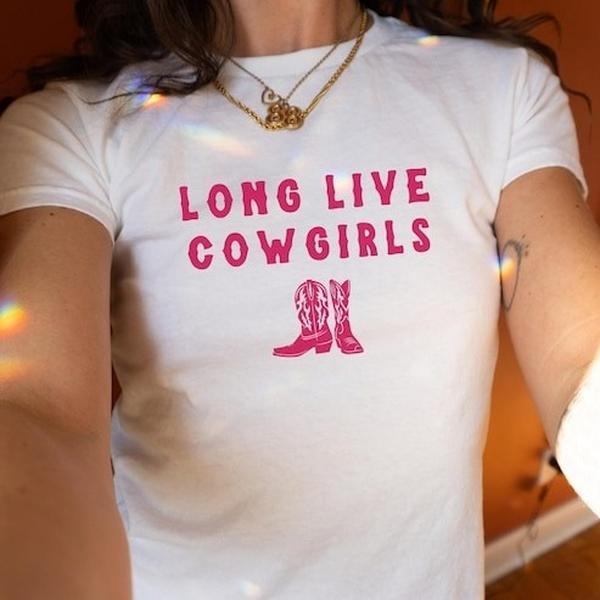Long Live Cowgirls Baby Tee Country I Love Cowboys Shirt Collar Cotton Hoodie, Sweatshirt | UrbanDripWear.com