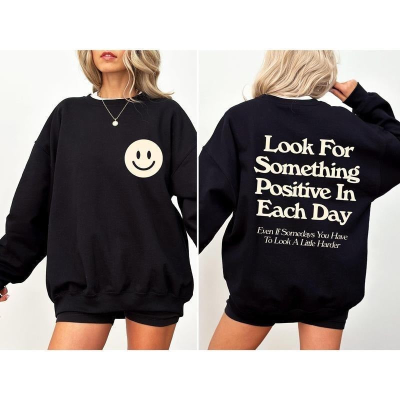 Look For Something Positive, Pocket Print, Self Love, Self Care Sweatshirt DRG girlblackhoodie T-Shirts, Hoodie