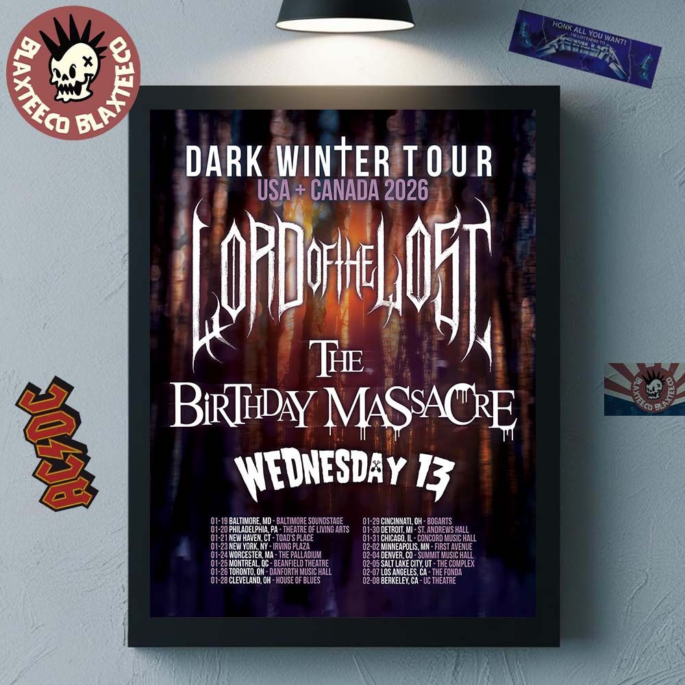 Lord Of The Lost Dark Winter Tour Usa And Canada 2026 Schedule City Dates With Supporters Lineup Poster Canvas