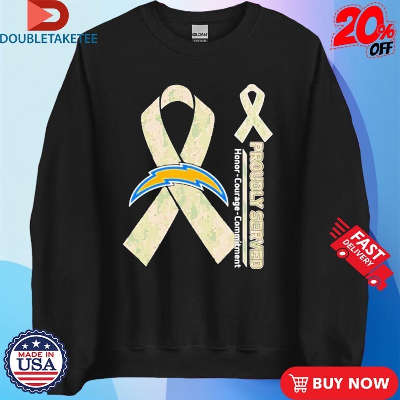 Los Angeles Chargers Proudly Served Honor Courage Commitment Breast Cancer Awareness Shirts