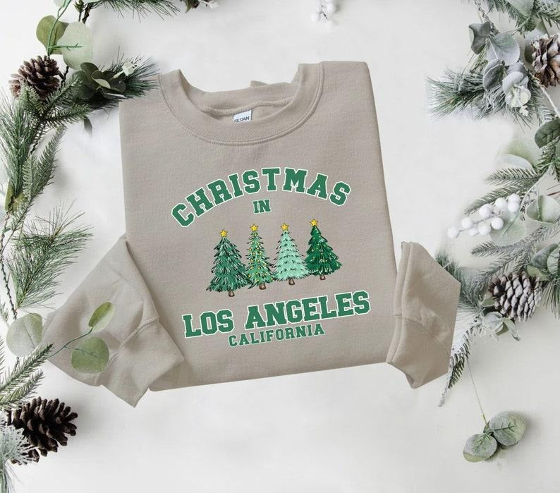 Los Angeles Christmas Sweatshirt, California Sweater, State Shirt, Personalized City Name Shirt,Christmas Trip...