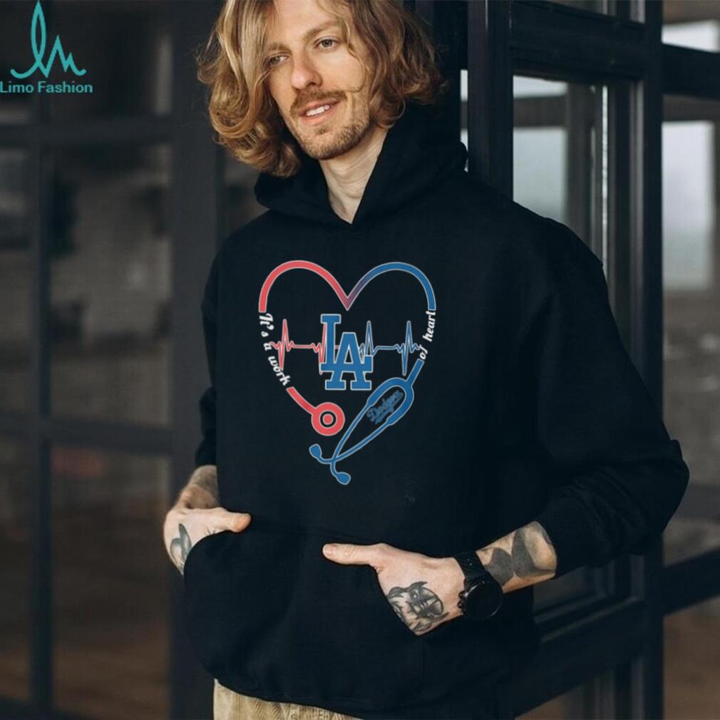Los Angeles Dodgers Baseball Heartbeat Stethoscope Nurse Medical T Shirt
