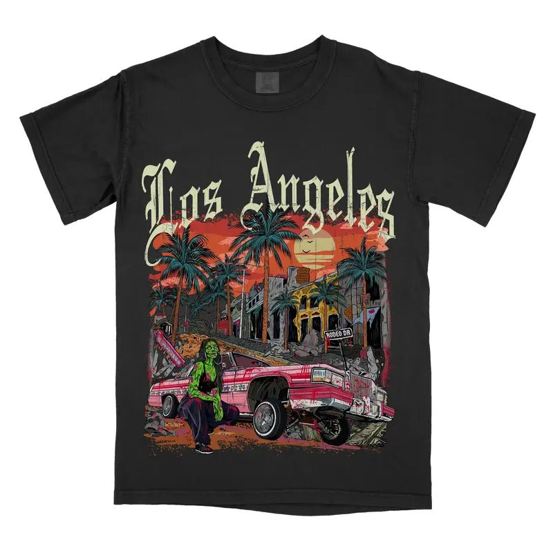 Los Angeles Lowrider - Comfort Colors Graphic Tee Menswear Shirt Hoodie, Sweatshirt | UrbanDripWear.com