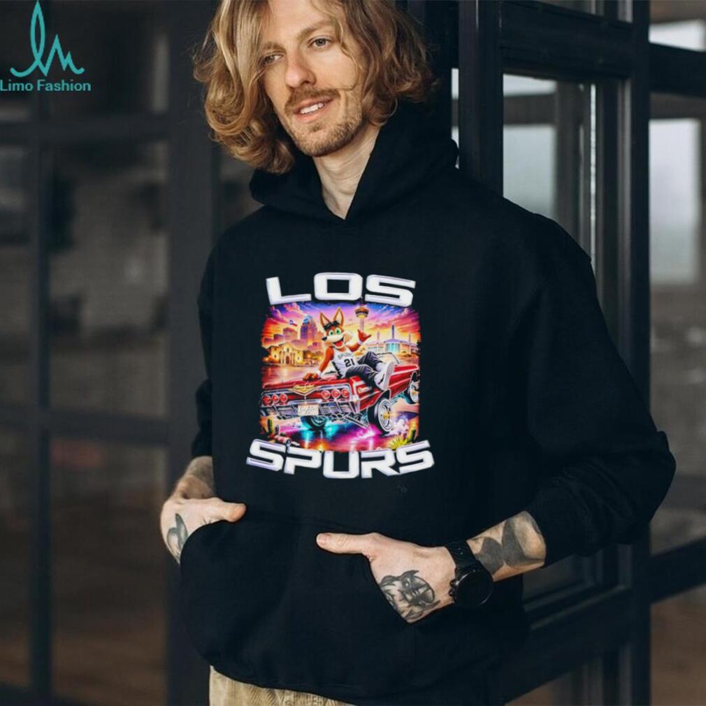 Los Spurs San Antonio Coyote Mascot Lowrider Car T Shirt