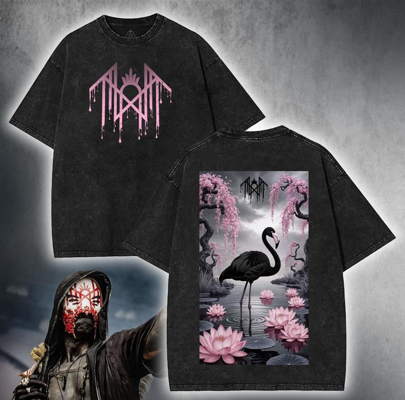Lotus Flamigo Sleep Token merch Unisex Rock Band Washed Tshirt Hoodie, Sweatshirt | UrbanDripWear.com