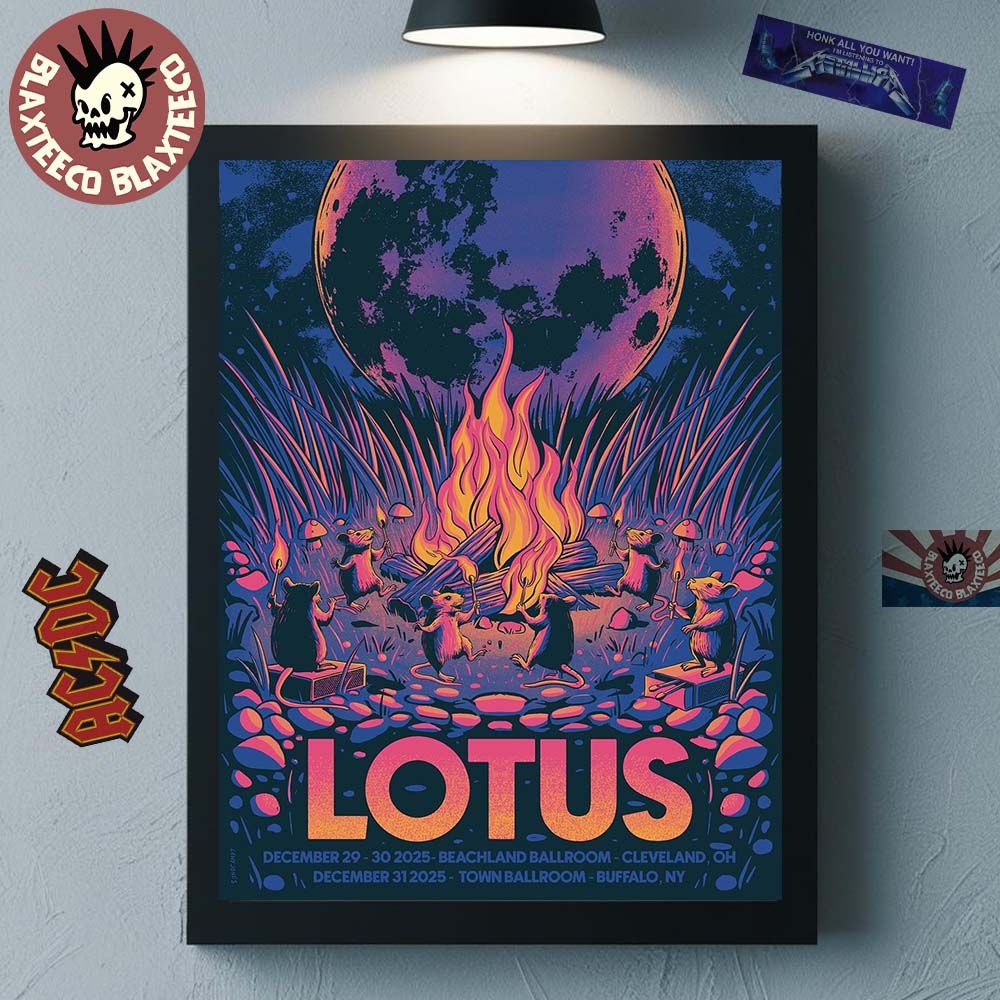 Lotus New Years Shows 2025 Poster In Cleveland Ohio At Beachland Ballroom On December 29 30 And Buffalo New York At Town Ballroom On December 31 2025 Poster Canvas