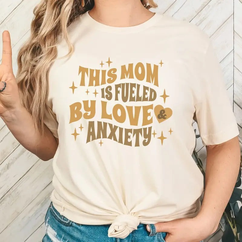 Love & Anxiety Shirtmomlife Shirtfunny Mom Crewneckmotherhood Shirtgift Idea For Wifeanxious Ironic Tshirtsarcastic Shirt...