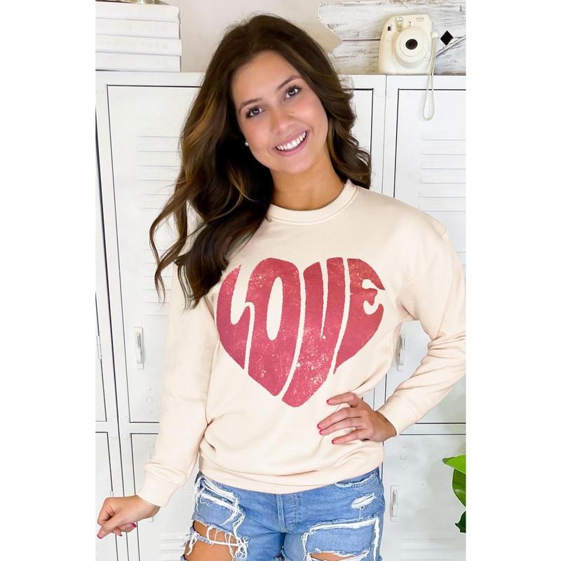 Love Heart Distress Sweatshirt T-Shirts, Hoodie | UrbanDripWear.com