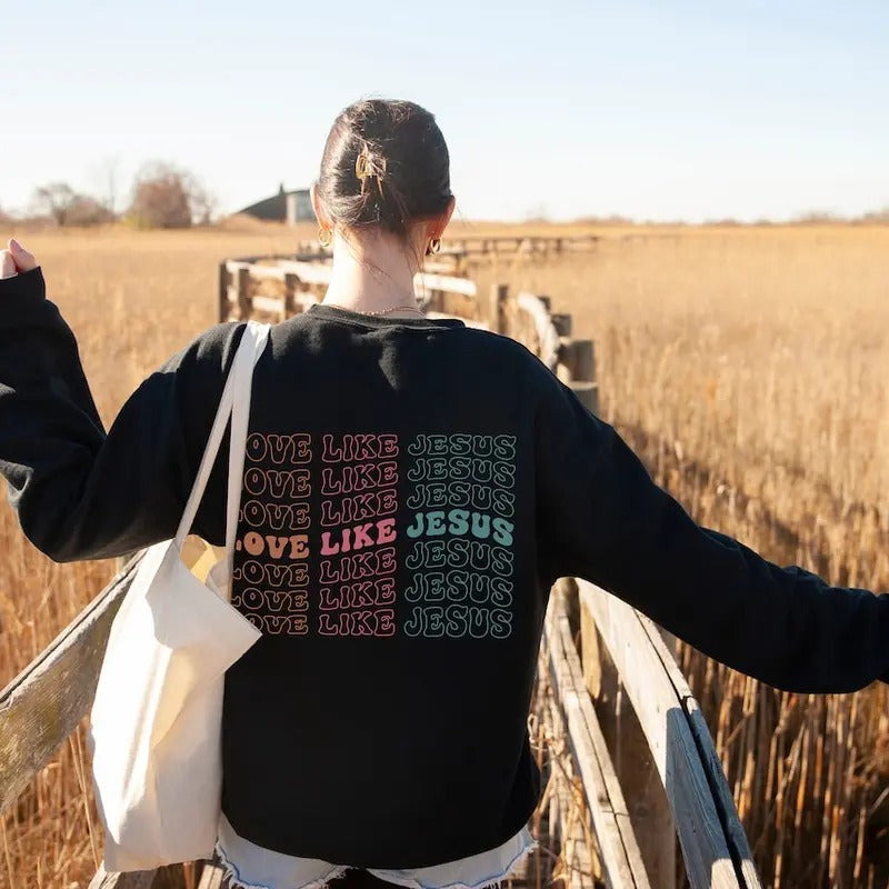 Love Like Jesus Hoodie, Aesthetic Christian Sweatshirt, Women's Religious Shirt | UrbanDripWear.com