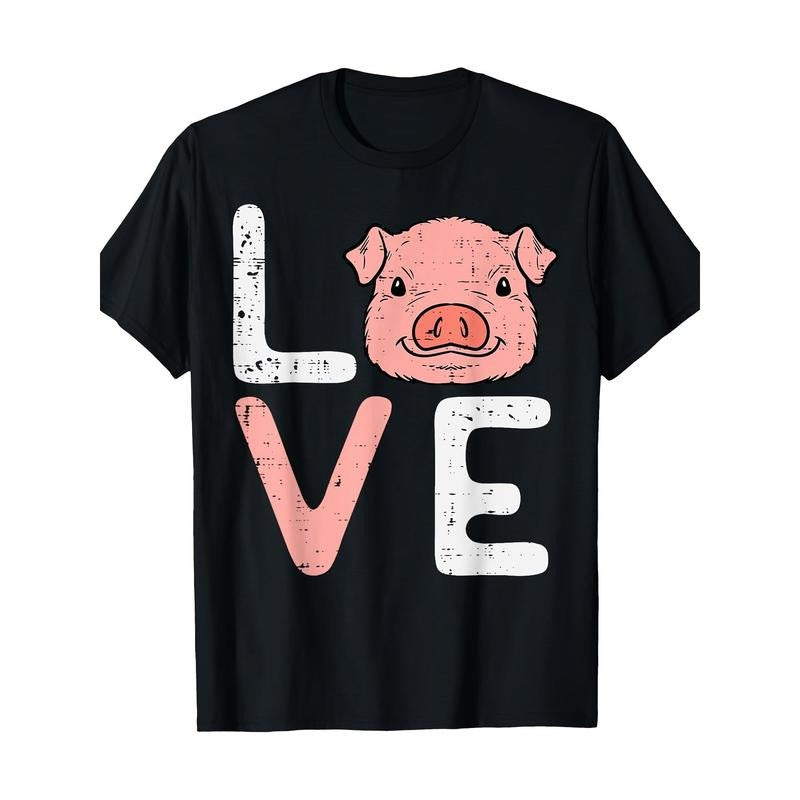 Love Pig Cute Hog Farmer Swine Farm Animal T-Shirt-100% Cotton 220g made in usa Hoodie, Sweatshirt | UrbanDripWear.com