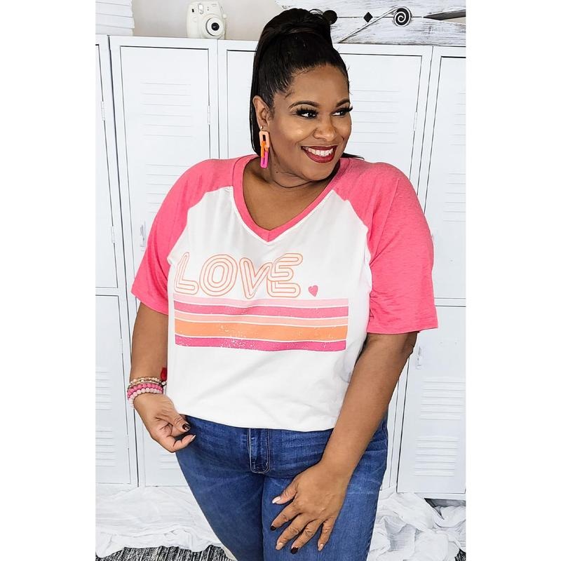 Love Stripes V-Neck T-Shirt Sleeve Top Hoodie, Sweatshirt | UrbanDripWear.com