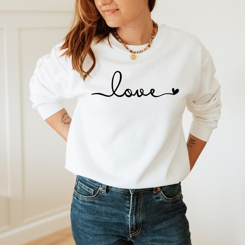 Love Sweatshirt, Love Valentines Day Sweatshirt for Women T-Shirts, Hoodie | UrbanDripWear.com