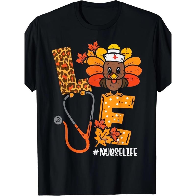 Love Turkey Thanksgiving Nurse Life Fall Top Men T-Shirt Made in USA Hoodie, Sweatshirt | UrbanDripWear.com