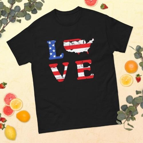 Love USA American Flag | United We Stand T-Shirt | Shirt | United States of America made in usa Hoodie, Sweatshirt