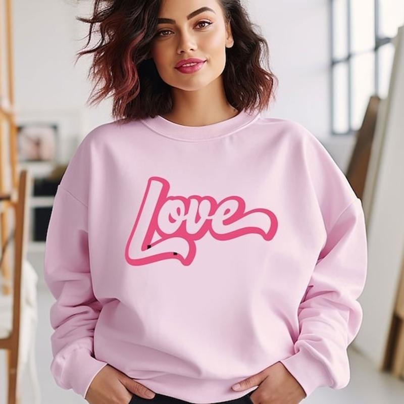 Love Valentines Women's Sweatshirt Long Sleeve Casual T-Shirts, Hoodie | UrbanDripWear.com