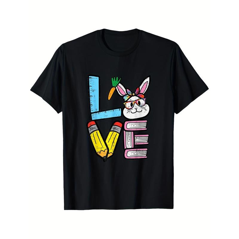 Lovely Easter Bunny Teacher Women'S Spring School Attire T-Shirt Hoodie, Sweatshirt | UrbanDripWear.com