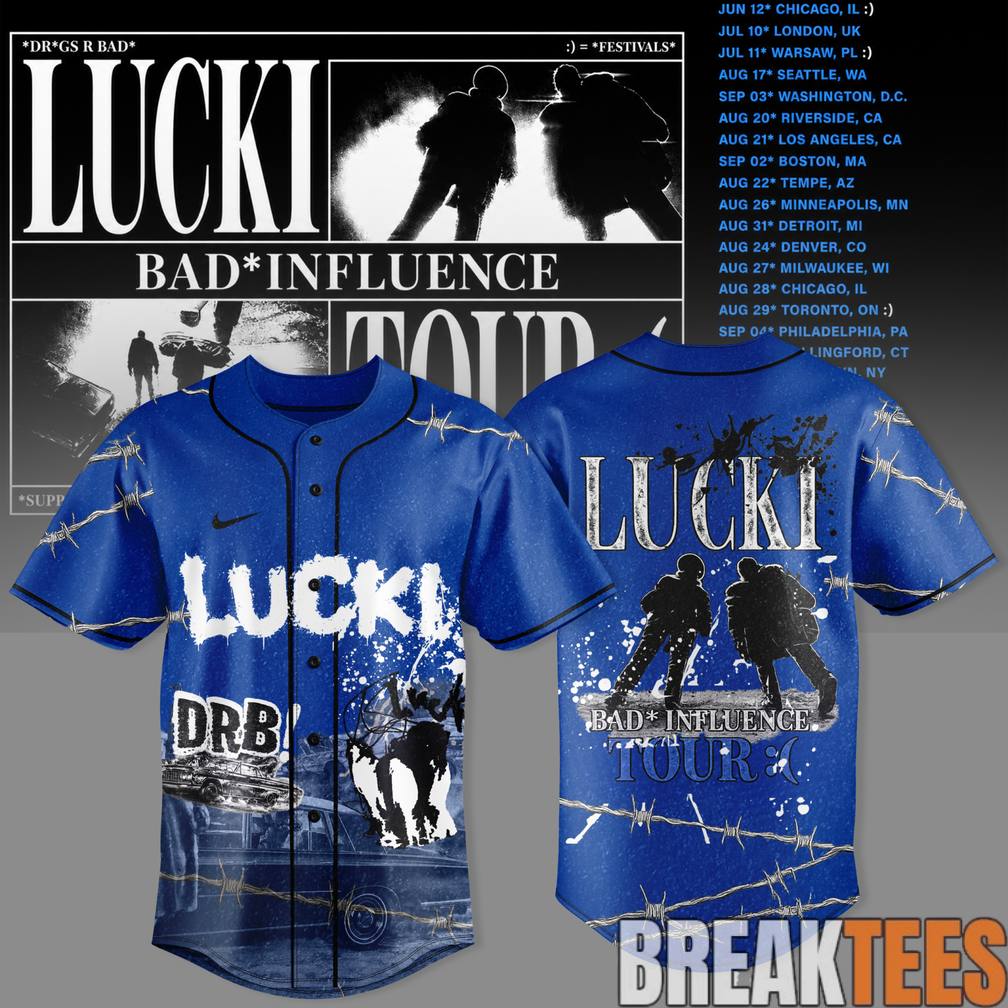 Lucki Bad Influence Tour 2026 Deadboylife Baseball Jersey