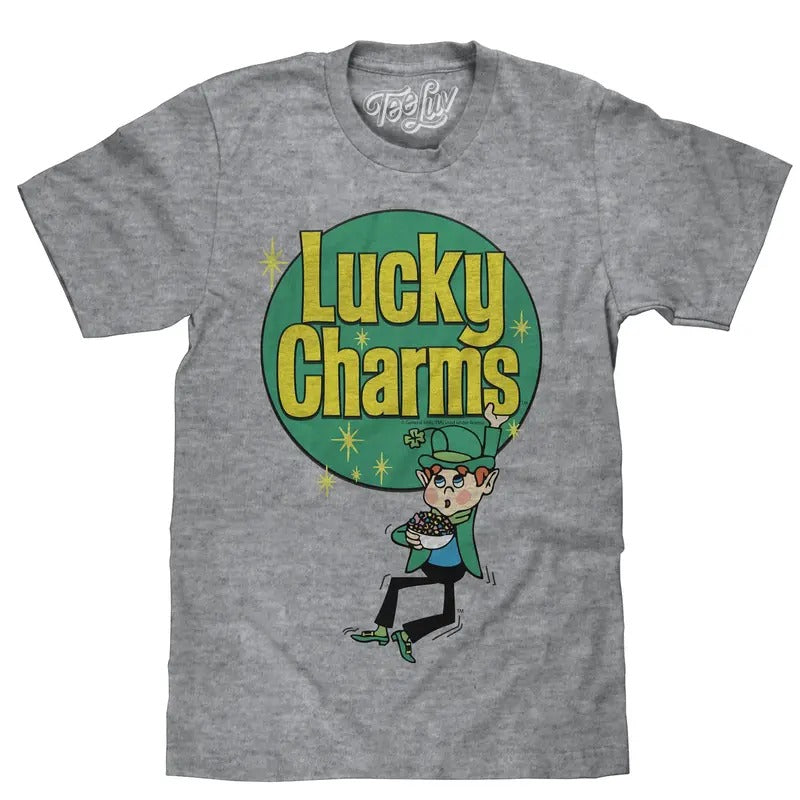 Lucky Charms Retro Logo T-Shirt - Gray Hoodie, Sweatshirt | UrbanDripWear.com
