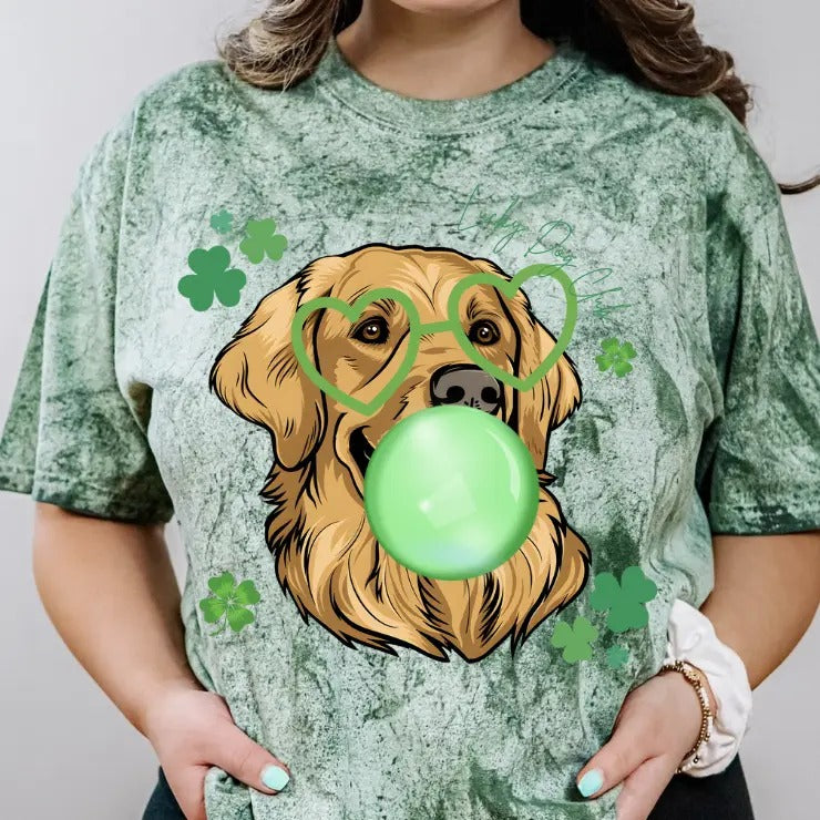 Lucky Dog Golden Retriver Shirt ~ Unisex Apparel Relaxed Fit Printed In The USA Clothing Womenswear Casual Comfort Cotton...