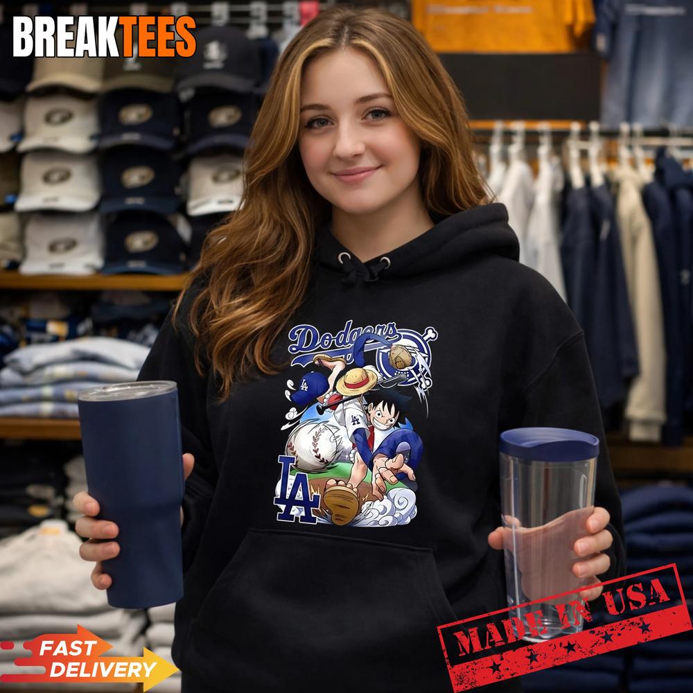Luffy X Los Angeles Dodgers BaseBall One Piece anime shirt