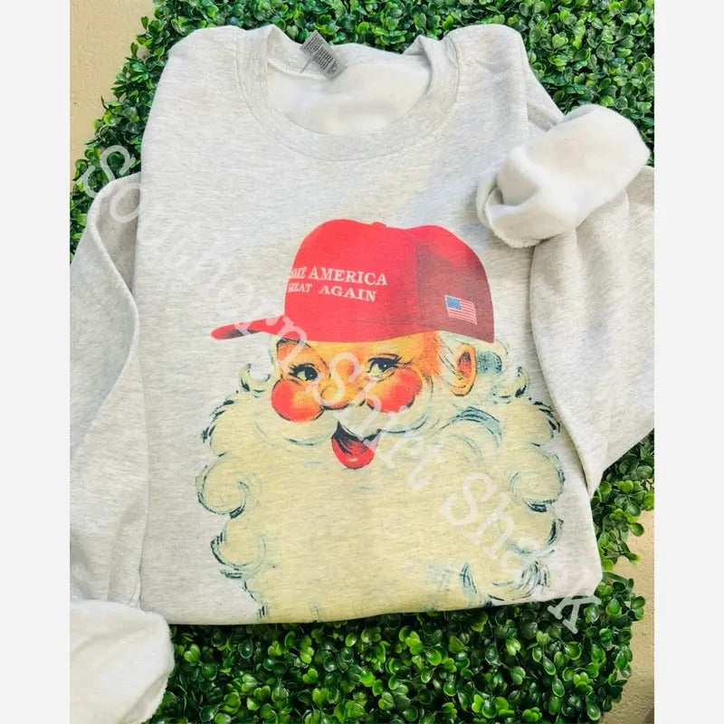 MAGA Santa Christmas Sweatshirt | Trump Christmas Sweatshirt T-Shirts, Hoodie | UrbanDripWear.com
