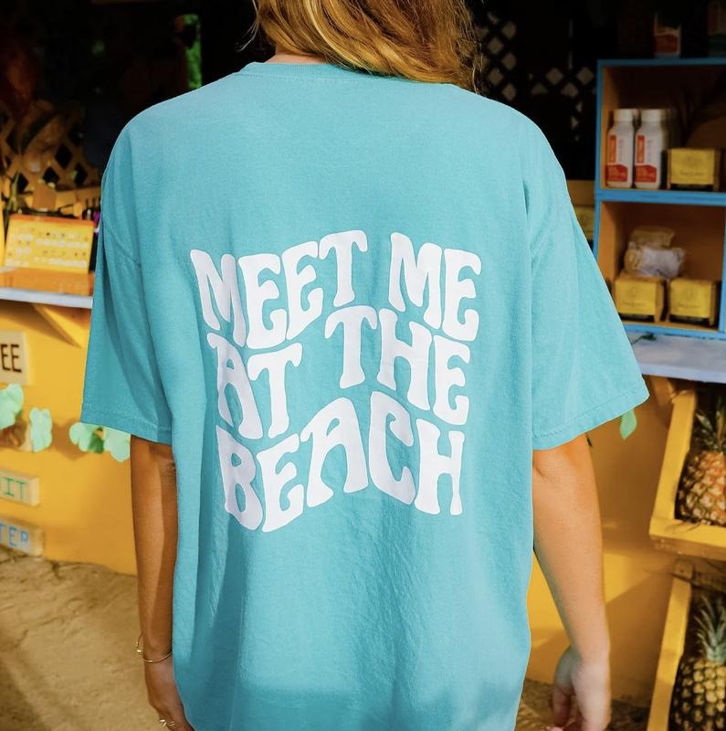 MEET ME AT THE BEACH OVERSIZED COMFORT COLOR UNISEX BEACH SHIRT COTTON Casual Fabric Hoodie, Sweatshirt | UrbanDripWear.com