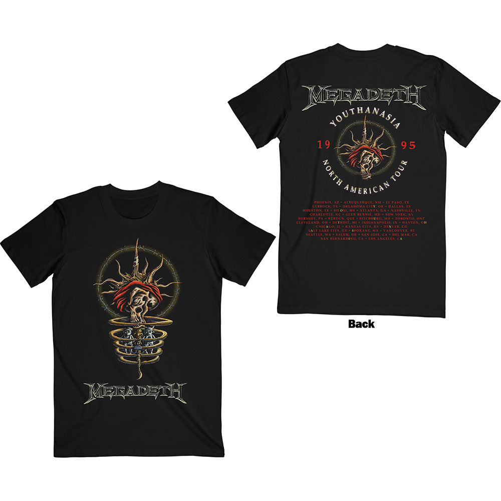 Megadeth | Official Band T-Shirt | Youthanasia 1995 North American Tour (Back Print)
