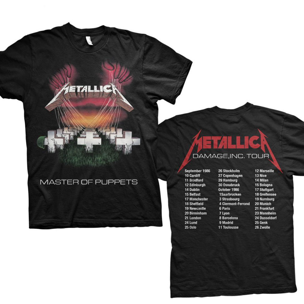 METALLICA Attractive T-Shirt, Master of Puppets European Tour '86