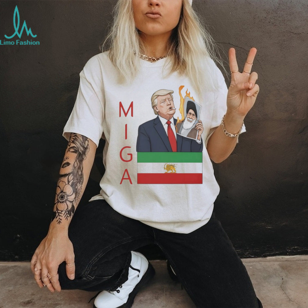 MIGA Trump Supporting Iranian Heritage Lion Sun Flag T Shirt