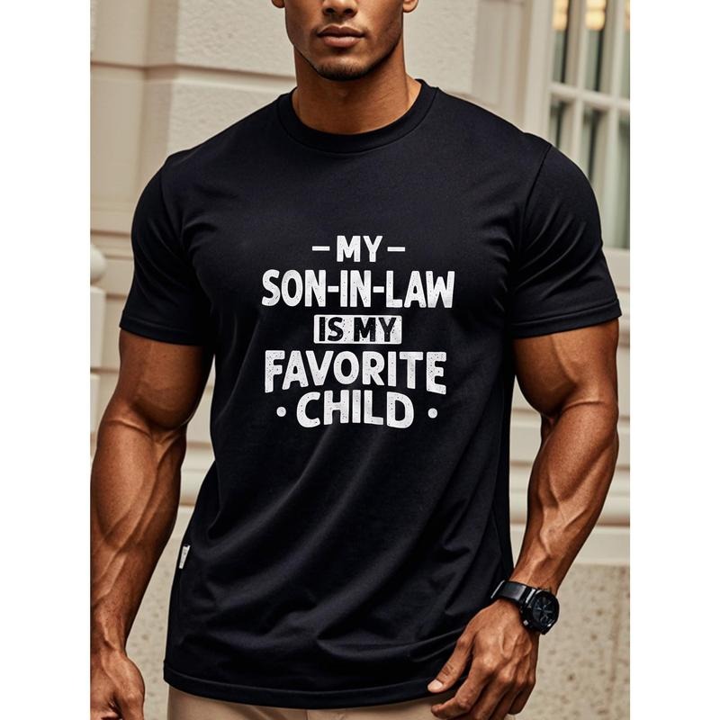 MY SON-IN-LAW IS MY FAVORITE CHILDGraphic T Shirts For Men Funny Black T Shirts With Sayings Crew Neck Casual Soft 100%...