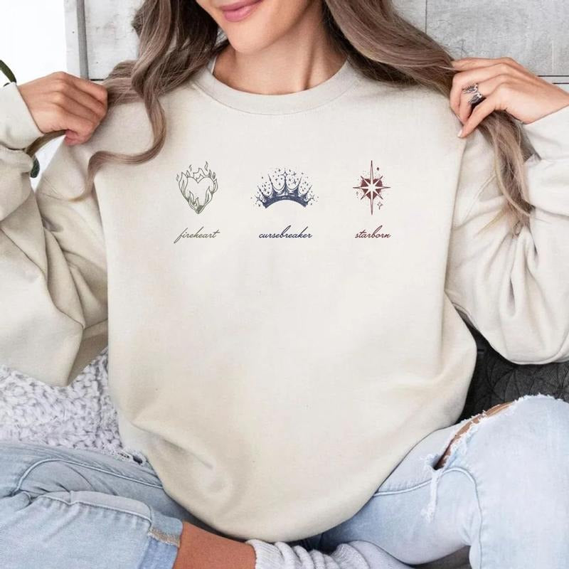 Maasverse Fmc Sweatshirt | Fireheart Aelin Galathynius Cursebreaker Feyre Starborn Bryce Quinlan Sjm Merch Acotar Throne...