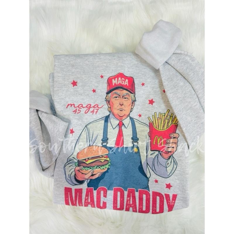Mac Daddy Trump Sweatshirt | Trump Sweatshirt | MAGA Sweatshirt | Ash Gray Sweatshirt T-Shirts, Hoodie | UrbanDripWear.com