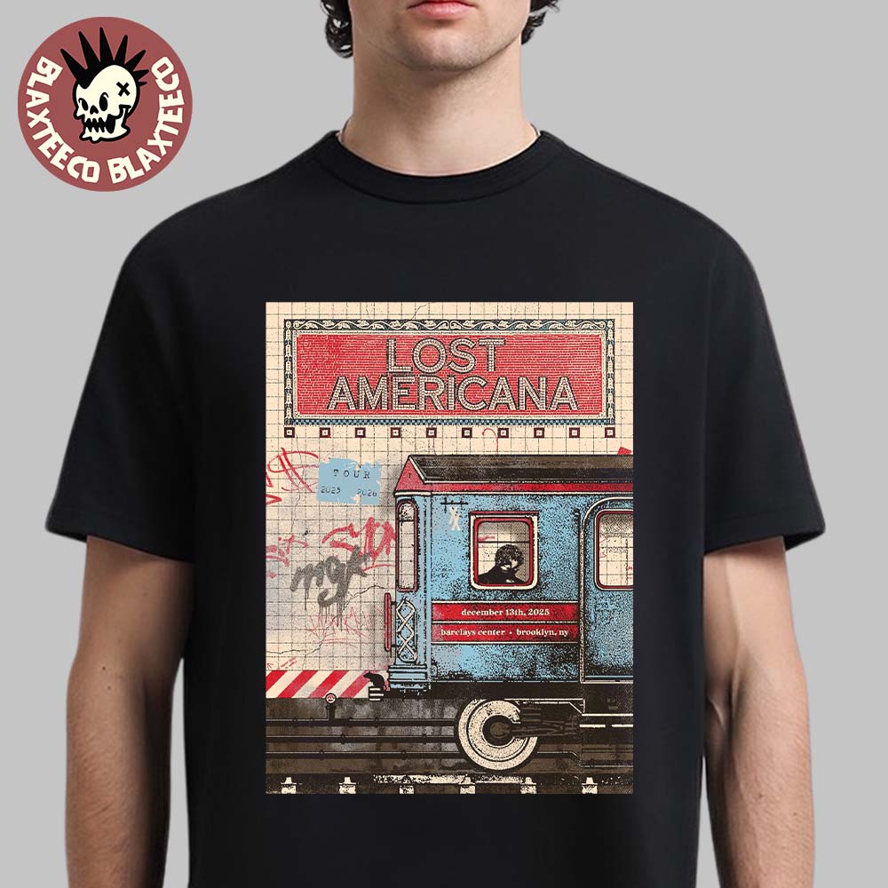 Machine Gun Kelly MGK Lost Americana Brooklyn New York 2025 Event Poster At Barclays Center On December 13 2025 T-Shirt